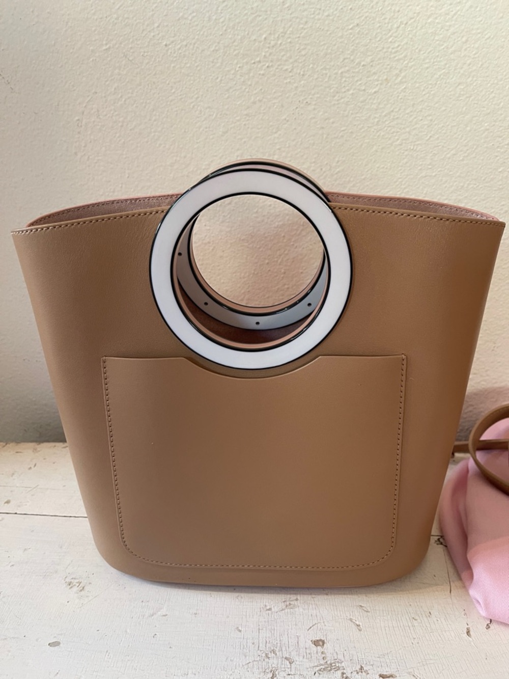 kate spade Pink and Tan Tote with Circular Top Handles - Picture 13 of 13